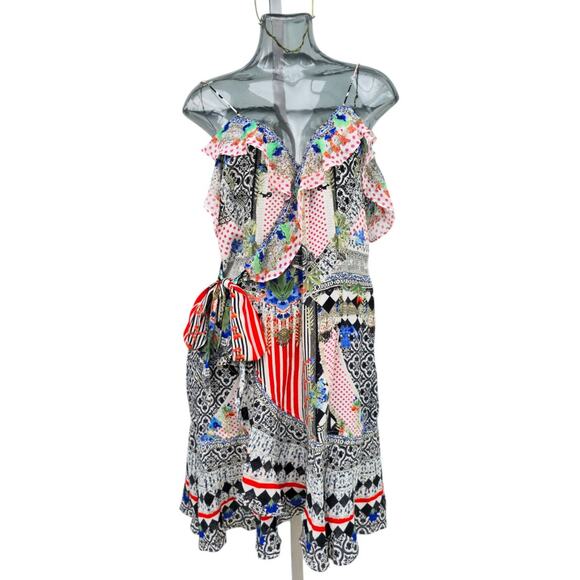 Camilla Franks Meet Me Here Short Wrap Frill Dress Size L - Picture 3 of 14